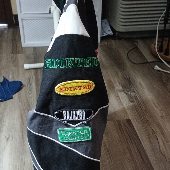 Edikted Black and White National Guard Bomber Jacket - Picture 6 of 10